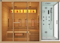 Четырехместная инфракрасная сауна Comfort из кедра с керамическими излучателями с Душевой кабиной