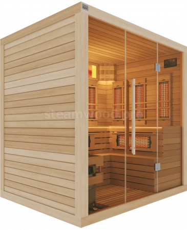 Четырехместная комбинированная сауна Luxury из кедра